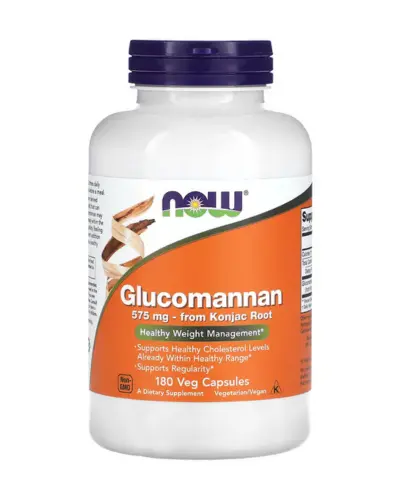 NOW Foods, Glucomannan, 180 Veg Capsules (575 mg Per Capsule)